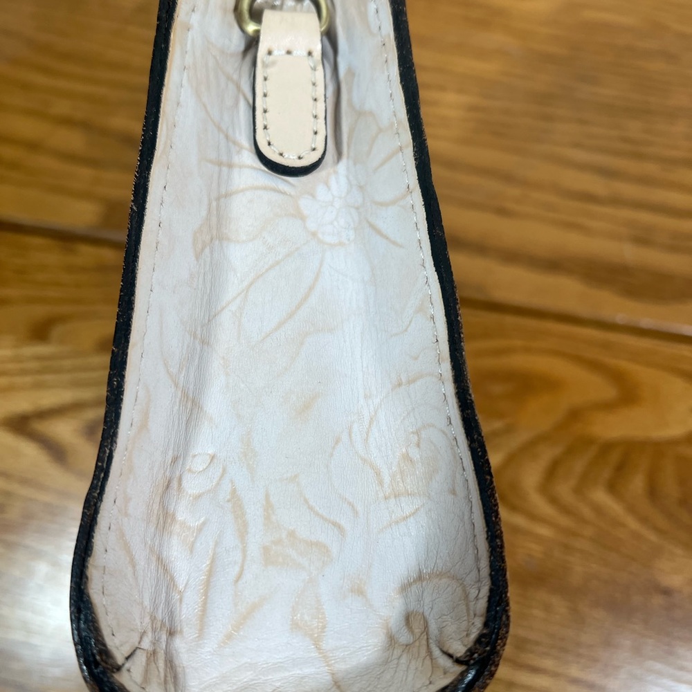 Patricia Nash Shoulder Bag Champagne Floral Leather Chain Strap - Picture 8 of 16